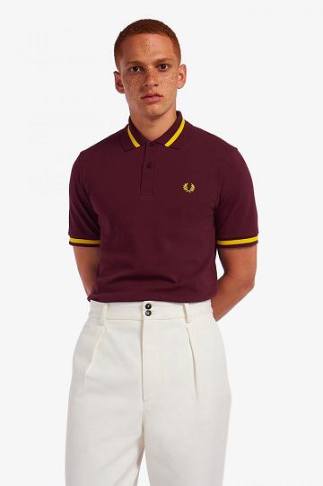 Red Fred Perry M2 Men's Polo Shirts | PH 1387UZGT